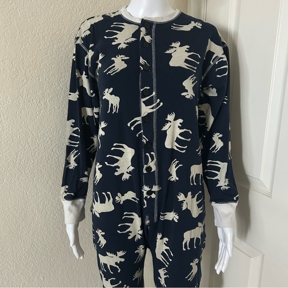 Lazy One Flap Jacks Moose Alaska Long Sleeve Long Johns Flap Door Jumper L - Picture 4 of 11